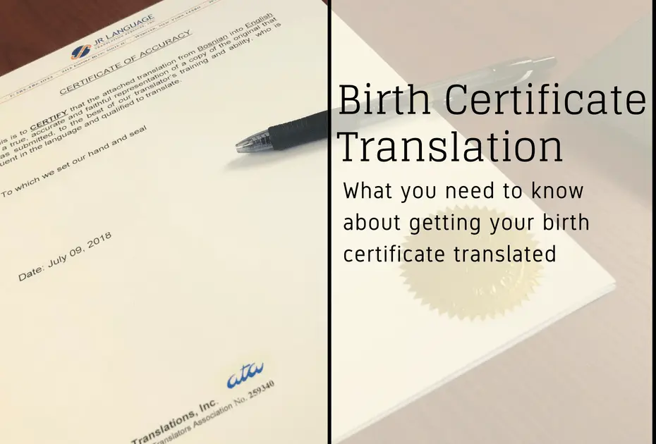 Birth Certificate Translation Certified Image