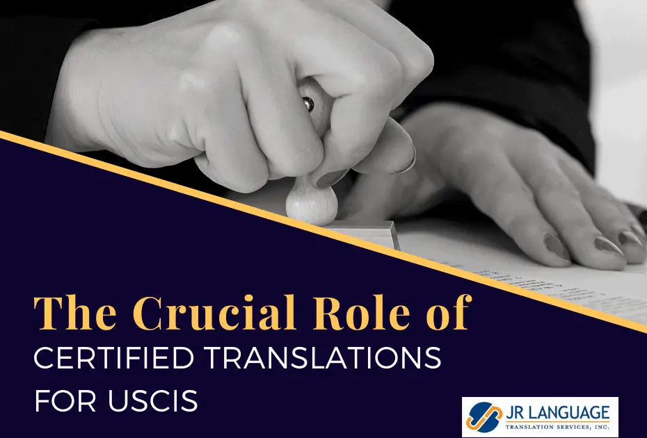 USCIS certified translation Image